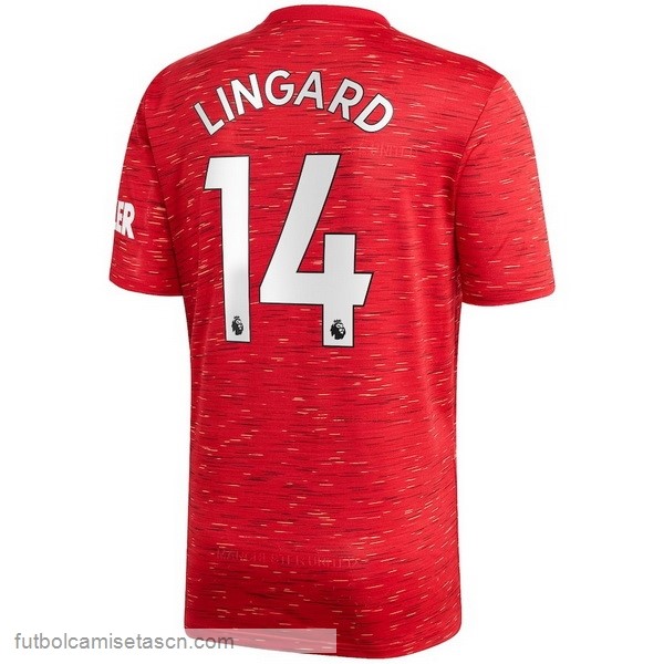 Camiseta Manchester United NO.14 Lingard 1ª 2020/21 Rojo